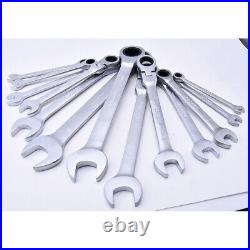 8-24mm Ratchet Spanner Wrench Tool Set Flexible Head Metric Wrench Spanner US