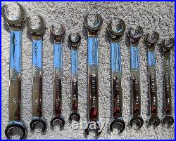9B Craftsman Full Polish 9 pc Line/Flare Nut Wrench Set Std 3/8-7/8 Metric 9-18