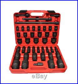 ABN 1/2 Inch Drive Impact Socket Set with Extensions & Swivel Joint Adapter