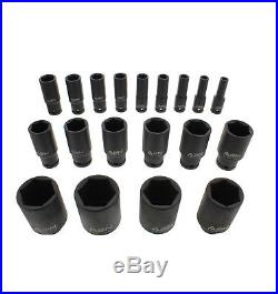 ABN 1/2 Inch Drive Impact Socket Set with Extensions & Swivel Joint Adapter