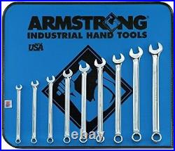 ARMSTRONG 52630 9PC 12PT Metric Full Polish Long Combination Wrench Set 52-630