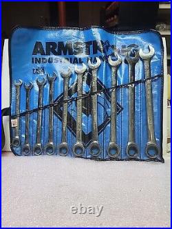 Armstrong 10 Pc. Long Metric Ratcheting Combination Wrench Set. USA