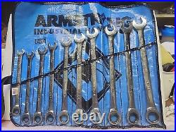 Armstrong 10 Pc. Long Metric Ratcheting Combination Wrench Set. USA