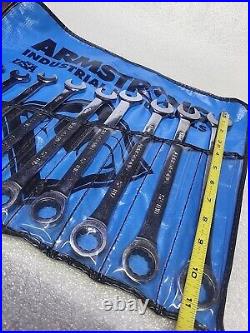 Armstrong 10 Pc. Long Metric Ratcheting Combination Wrench Set. USA