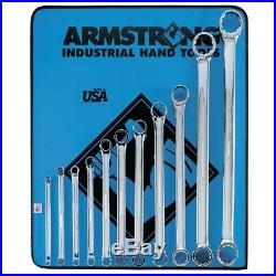 Armstrong 53-845 11 Piece 12 Point Full Polish Metric 15° Offset Box Wrench Set