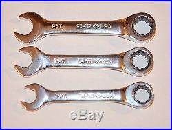 Armstrong USA 10 pc 12 Point Stubby Full Polish Ratcheting Metric Wrench Set
