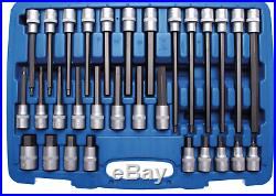BGS Germany 30-pcs Metric Socket Set Allen Key Set Internal Hex 5-19mm 1/2drive