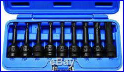 BGS Germany 9-pcs Impact Bit 1/2 Drive 1/2 inch Metric Socket Set Torx T20-T70