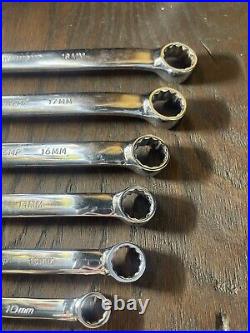 Beautiful SNAP-ON & BLACKHAWK USA 6pc LONG METRIC Combination Wrench Set 10-18mm