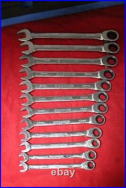 Blue Point 12pc Reversible Metric Ratchet Combination Wrench Set 8-19mm
