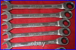 Blue Point 12pc Reversible Metric Ratchet Combination Wrench Set 8-19mm