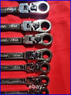 Blue-Point 9 Piece Metric Flex Head Reversible Ratcheting Wrenches