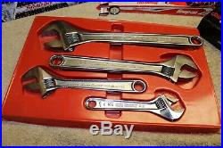 Blue Point / Snap-on 4 Piece Adjustable Wrench Set 12 10 8 6 4PC NO TRAY
