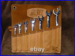 Brand New Rare Proto 500 Triple Chrome 7 Piece Wrench Set With Roll Pouch