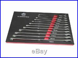 Britool Hallmark 12pce Long Double Ended Ring Ratchet Spanner Wrench Set 8-19mm