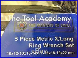 Britool Hallmark Extra Long Flat Ring Spanner Wrench Set 10-22mm