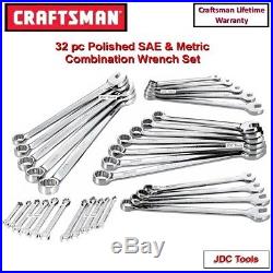 CRAFTSMAN 32 pc Inch Metric Polished Combination Wrench Set NEW