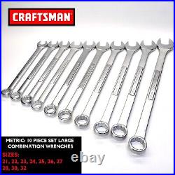 CRAFTSMAN Large 10 piece Metric Combination Wrench Set NEW