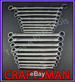 CRAFTSMAN TOOLS 18pc FULL POLISH Double Box End SAE METRIC MM Inches Wrench set