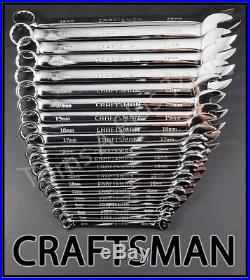 CRAFTSMAN TOOLS 21pc FULL POLISH Long Beam Combination METRIC MM Wrench set