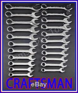 CRAFTSMAN TOOLS 22pc FULL POLISH Stubby Combination SAE METRIC MM Wrench set