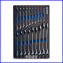 Capri Tools Angle Open End Wrench Set, 30° & 60° angles, 6-24 mm Metric, 19 pc