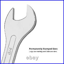 Capri Tools Super-Thin Open End Wrench Set, Metric & SAE, 14-Piece