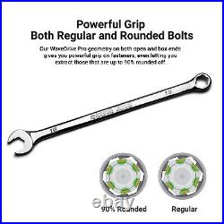 Capri Tools WaveDrive Pro Combination Wrench, Regular/Rounded Bolts, Metric Set