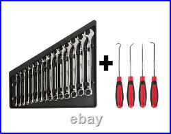 Combination Metric Wrench Mechanics Tool Set & Hook and Pick Set (19-Piece)