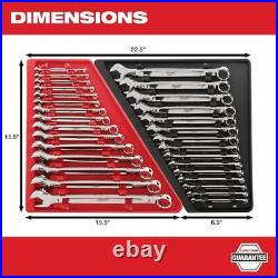 Combination SAE And Metric Wrench Mechanics Tool Set (30-Piece)