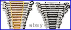 Combination Wrench Set 30 Pc 12 Point Ratcheting SAE/Metric 1/4-1'' 8-24mm-86702