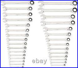 Combination Wrench Set 30 Pc 12 Point Ratcheting SAE/Metric 1/4-1'' 8-24mm-86702