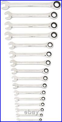 Combination Wrench Set 30 Pc 12 Point Ratcheting SAE/Metric 1/4-1'' 8-24mm-86702