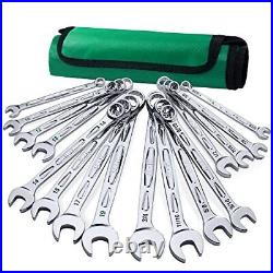 Combination Wrench Set Sae 5/16 To 3/4 Metric 8mm To 19mm 16piece Superrome Fi