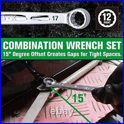 Combination Wrench Set Sae 5/16 To 3/4 Metric 8mm To 19mm 16piece Superrome Fi