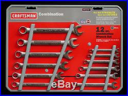 Craftsman 12 pc Combination Wrench Set 6 pt Metric 47237 Made in USA