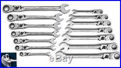 Craftsman 14pc Locking Flex Head Ratcheting Combination Metric MM SAE Wrench Set