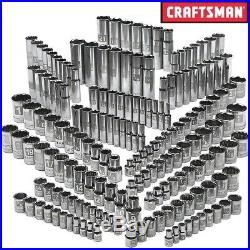 Craftsman 176 piece Pc Socket Set Deep Std 6pt 12pt 1/4 3/8 1/2 Dr SAE Metric