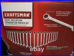 Craftsman 20 Piece Ratcheting Combination Wrench Set Inch & Metric 12-pt #946820