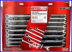 Craftsman 20 pc Combination Ratcheting Wrench Set Metric MM & Standard SAE