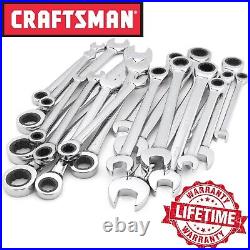 Craftsman 20 pc Combination Ratcheting Wrench Set Metric MM & Standard SAE 46820
