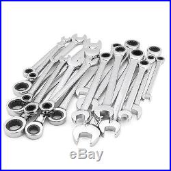 Craftsman 20 pc Combination Ratcheting Wrench Set Metric MM & Standard SAE NEW