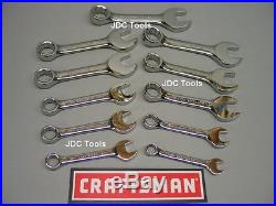 Craftsman 22 pc Professional Polish Stubby Combination Wrench Set SAE MM NEW