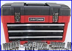 Craftsman 260pc Mechanics Tool Set with 3 Drawer Tool Box Chest Garage SAE Metric