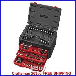 Craftsman 263 PC Mechanics Tool Set SAE METRIC Wrenches Ratchet Socket NEW