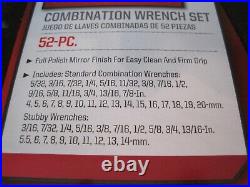 Craftsman 52 Piece Combination Wrench Set Inch & Metric Sae Midget- 70699 New