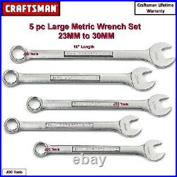 Craftsman 5 pc LARGE Metric Combination Wrench Set 23 24 25 27 30MM 12pt