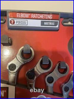 Craftsman 7 pc. Metric Elbow index Ratcheting Wrench Set, 14636 NOS