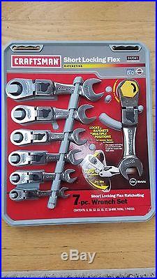 Craftsman 7pc Metric Short Stubby Locking Flex Ratcheting Wrench Set 8-18mm USA