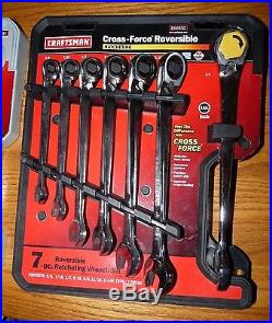 Craftsman Cross Force Reversible Ratcheting Wrench Sets Metric SAE NOS USA